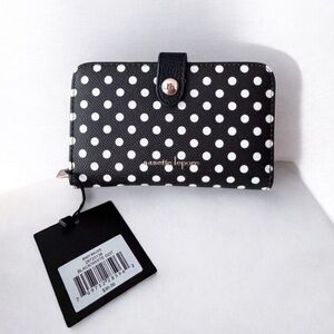 Nanette Lepore Black and White Polka Dot Wallet